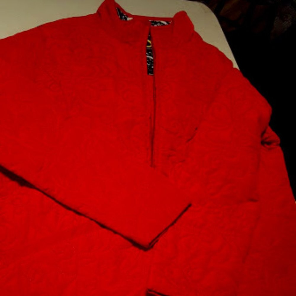 Scarlet Beauty! Sportelle Quilted Zip Jacket, Smll
